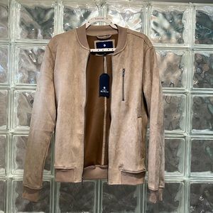 Ben Sherman Faux Suede Jacket Khaki Size Small NWT